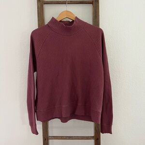The North Face Maroon Waffle Knit Top